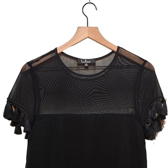 Lulus Iced Latte Black Shift Mini Dress Sz XS - Picture 3 of 11